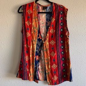 Button up shirt/vest boho hippie light weight